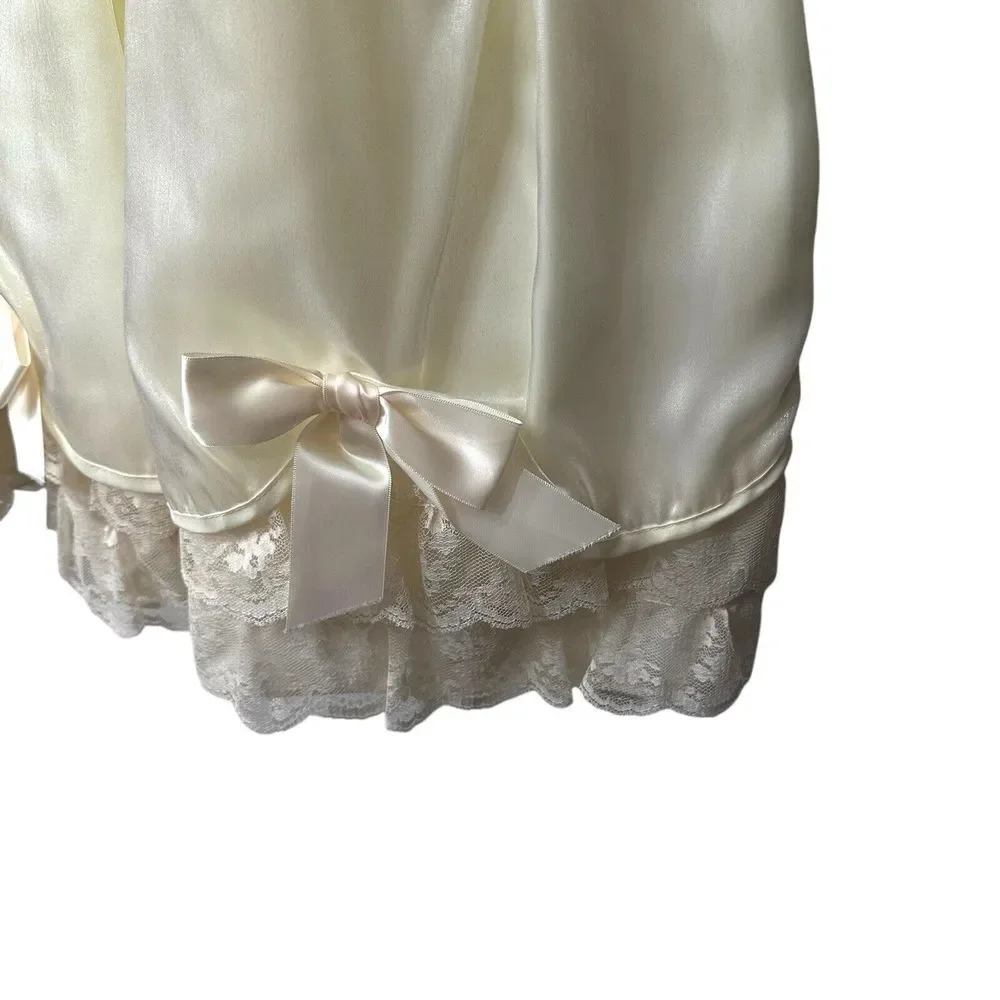 Vintage Honeybee Frilly Lace Dress Girls‎ Sz 5 Ivory Flower Girl Pageant Shimmer